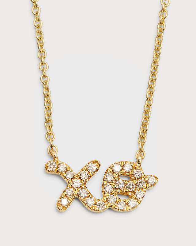 14k Diamond XO Pendant Necklace